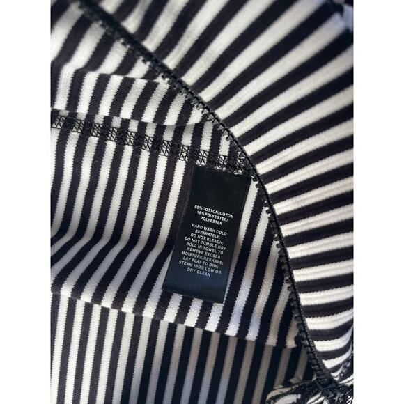 Lafayette 148 B&W striped zip up coat, Size Medium - Picture 4 of 5